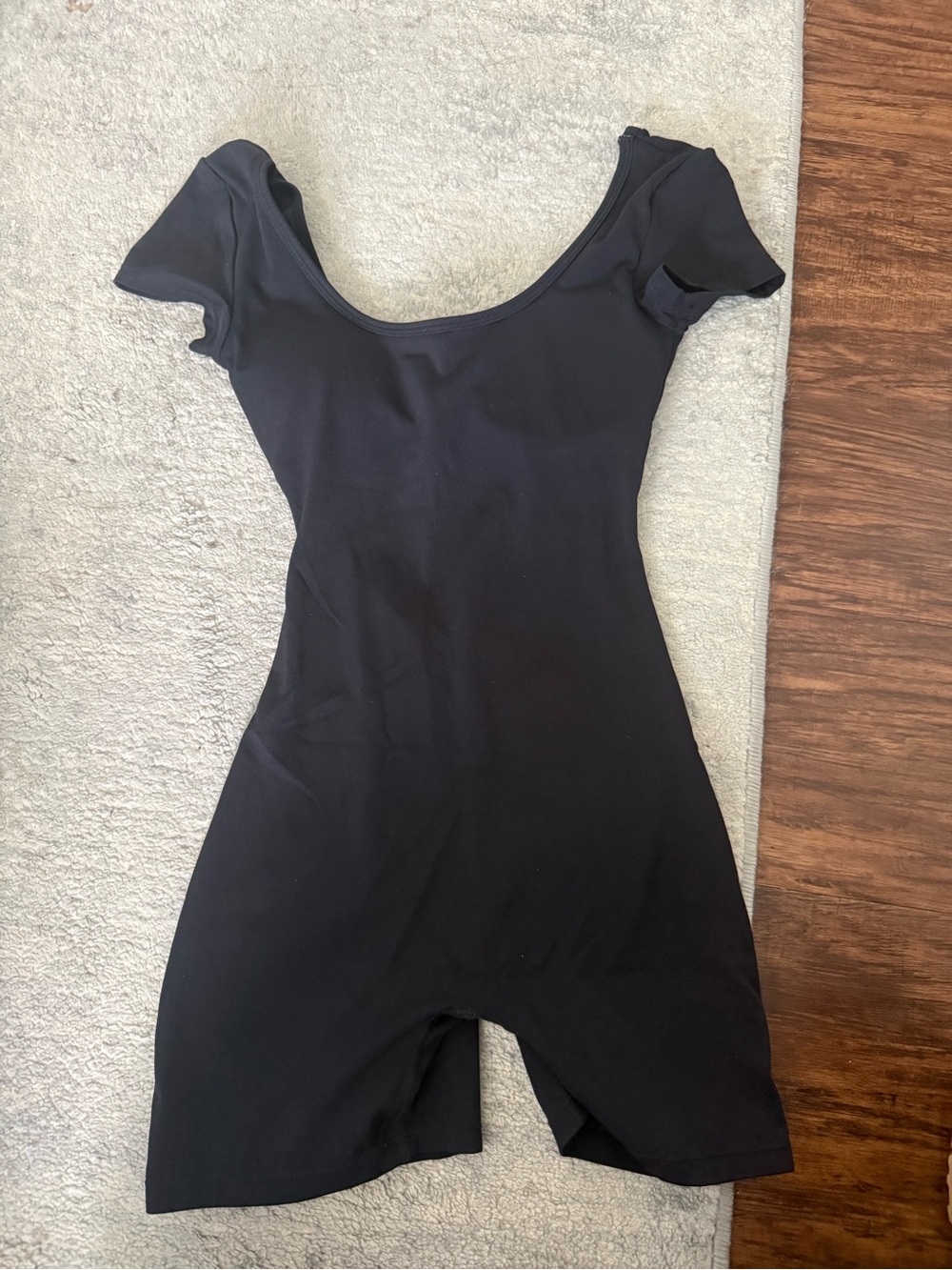 Amazon Black Short-Sleeve Scoop Neck Romper Jumpsuit
